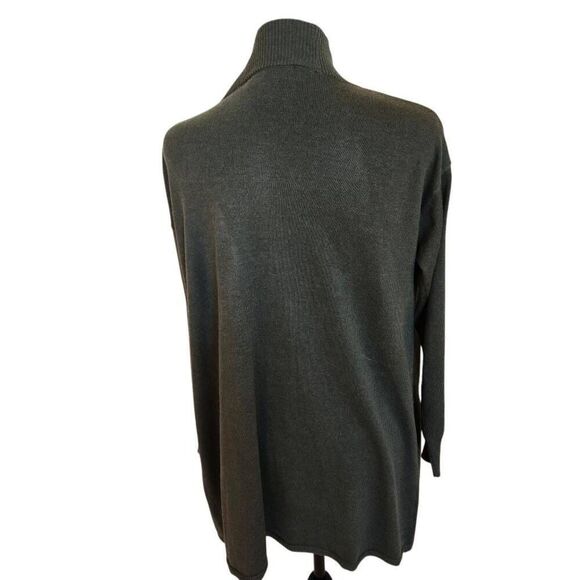 Gloria Vanderbilt Women's Olive Green Open Front Cardigan Sweater Size Medium - Picture 4 of 10